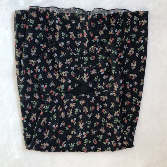 Bailey 44 Black Pink Floral Cutout Midi Dress - Picture 5 of 8